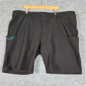 Amazon‎ Work Shorts Black Cargo Pockets Mens 3XL Polyester Spandex Blend Utility